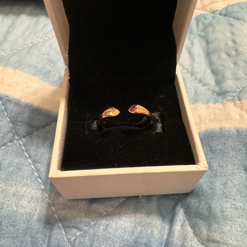 Pandora Rose Gold and Pink Gemstone Ring Elegant Design